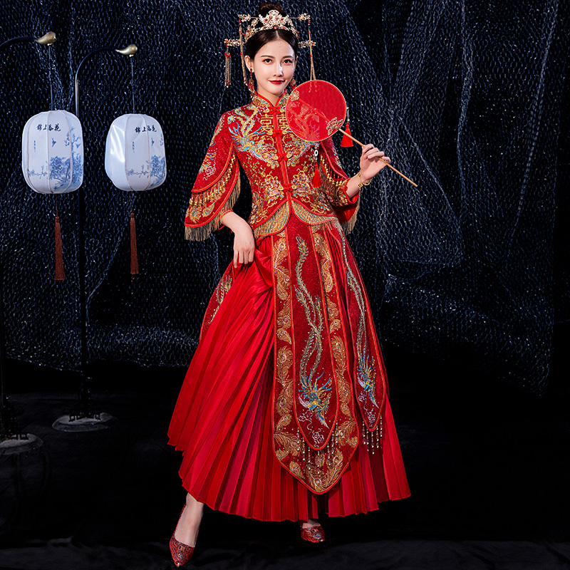 倾妍阁旗舰店秀禾服新款龙凤褂中式婚纱礼服结婚敬酒服新娘抖音嫁衣秀和女0