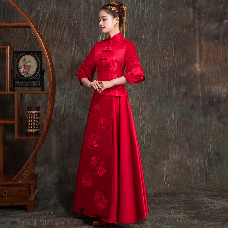 倾妍阁旗舰店秀禾服新娘礼服出阁服新款结婚敬酒服中式婚纱嫁衣秀和服夏季2