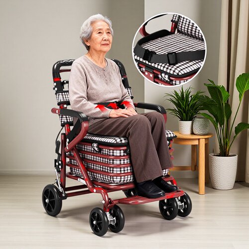 老年人代步手推车推车四轮辅助行走神器老人助行购物车小推车 - 图0