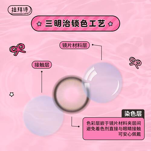 拉拜诗联名美瞳告白魔方月抛2片大小直径隐形眼镜方盒 - 图0
