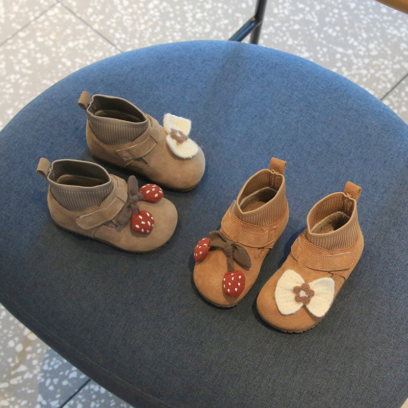 女童袜靴美拉德风勃肯鞋冬季公主鞋加绒二棉宝宝短靴子软底婴儿鞋,淘宝优惠券,粉丝福利购,淘宝优惠卷