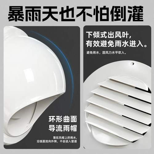 颂余PVC风帽外墙防风罩油烟机通风口透气帽排风口出风口排气帽 - 图1