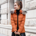 Áo khoác nữ mùa đông dày cotton 2019 áo khoác cotton nhỏ mới phần ngắn xuống bông độn trong dịch vụ bánh mì mùa - Bông áo phao cổ lông dáng ngắn Bông