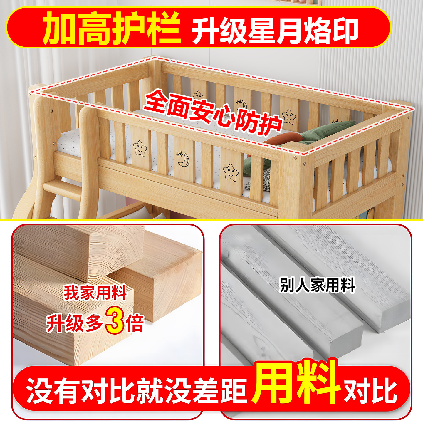 上下床双层床全实木高低床儿童床上下铺多功能子母床大人两层木床,淘宝优惠券,粉丝福利购,淘宝优惠卷