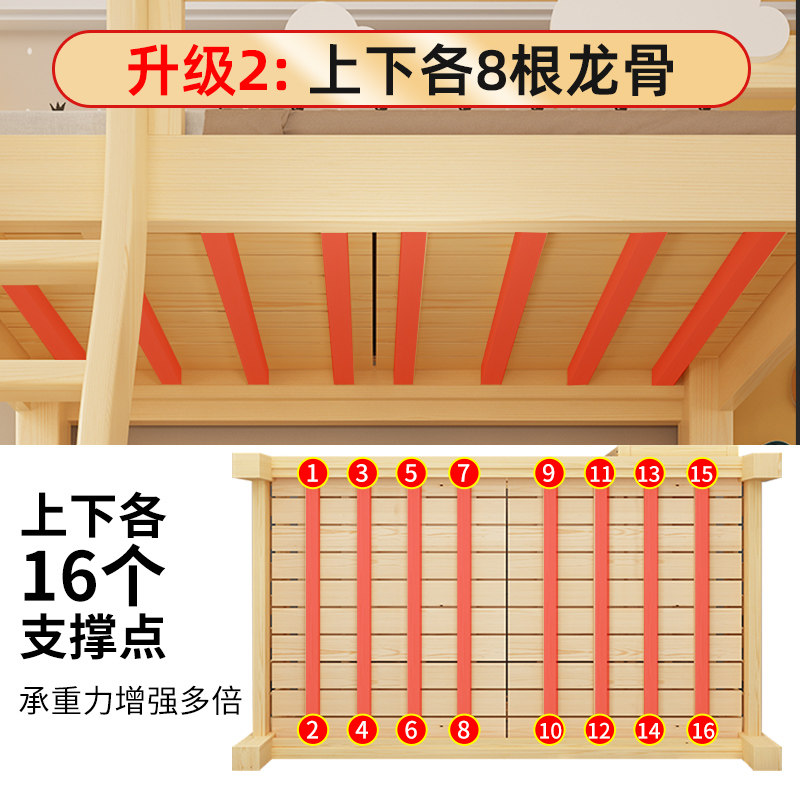 上下床双层床多功能全实木高低床儿童床上下铺子母床大人两层木床,淘宝优惠券,粉丝福利购,淘宝优惠卷