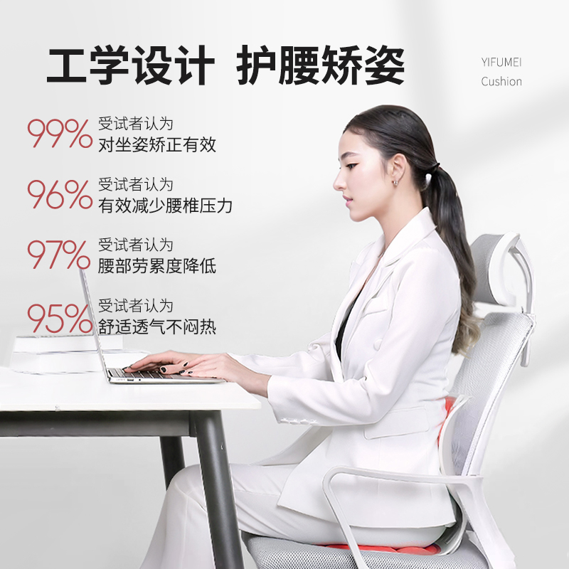 德国护腰坐垫椅靠垫靠背护腰矫姿人体工学护腰靠垫办公室久坐神器