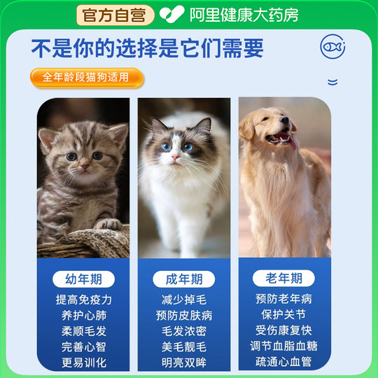 深海鱼油猫用狗狗小猫咪专用宠物防掉毛吃什么鱼肝油犬用幼猫美毛