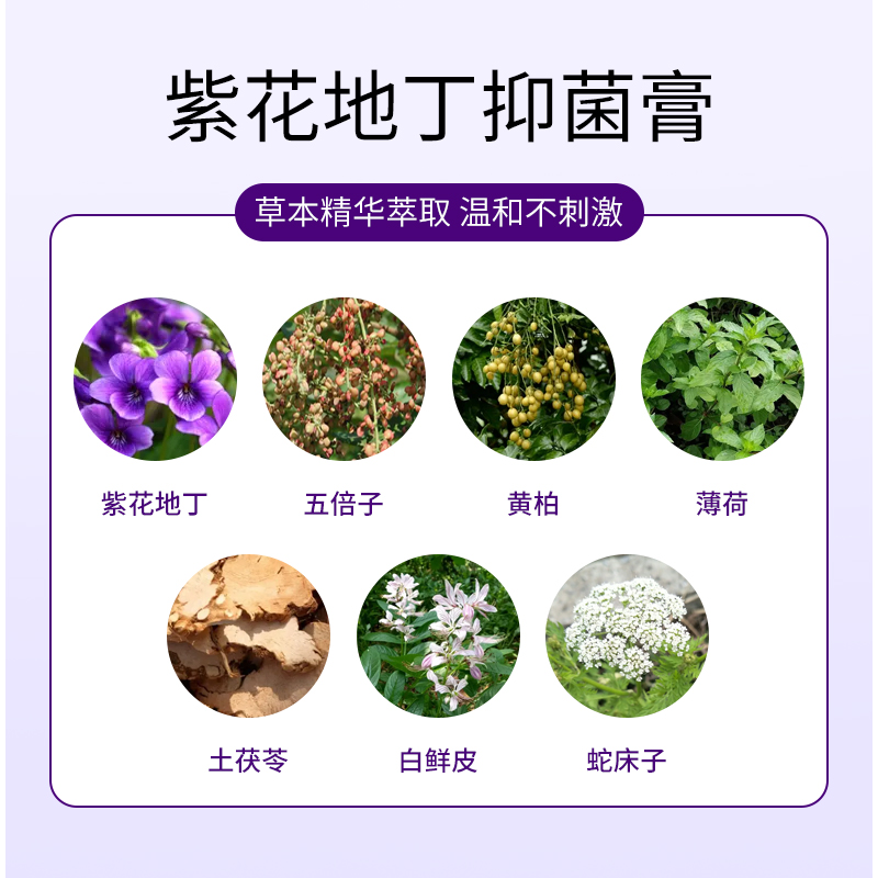 紫花地丁草本舒机抑菌膏阿里大药房官方旗舰店透皮紫草素屏障霜-图0