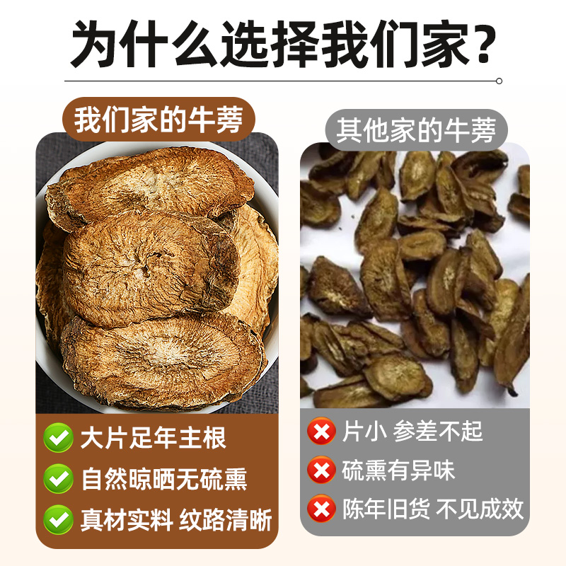 牛蒡茶牛蒡根正品官方旗舰店搭黄金牛旁牛膀牛榜片中野生藥材养肝 - 图0