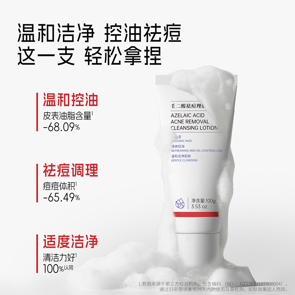 喜辽妥壬二酸祛痘理肤洁面乳洗面奶控油温和清洁毛孔黑头保湿男女