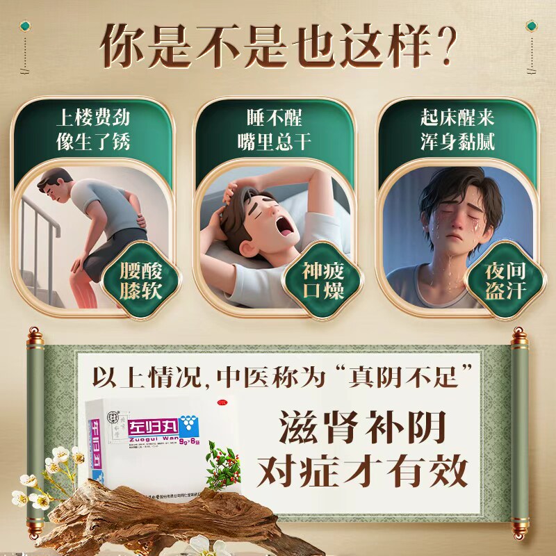 同仁堂左归丸北京同仁堂大蜜丸正品盗汗补肾调理阴虚旗舰店官方