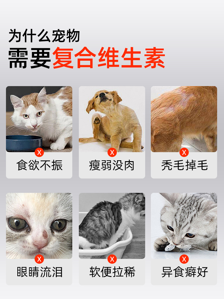 帕洛司 猫咪复合维生素狗狗营养膏宠物专用多种维生素B猫用防掉毛 - 图0