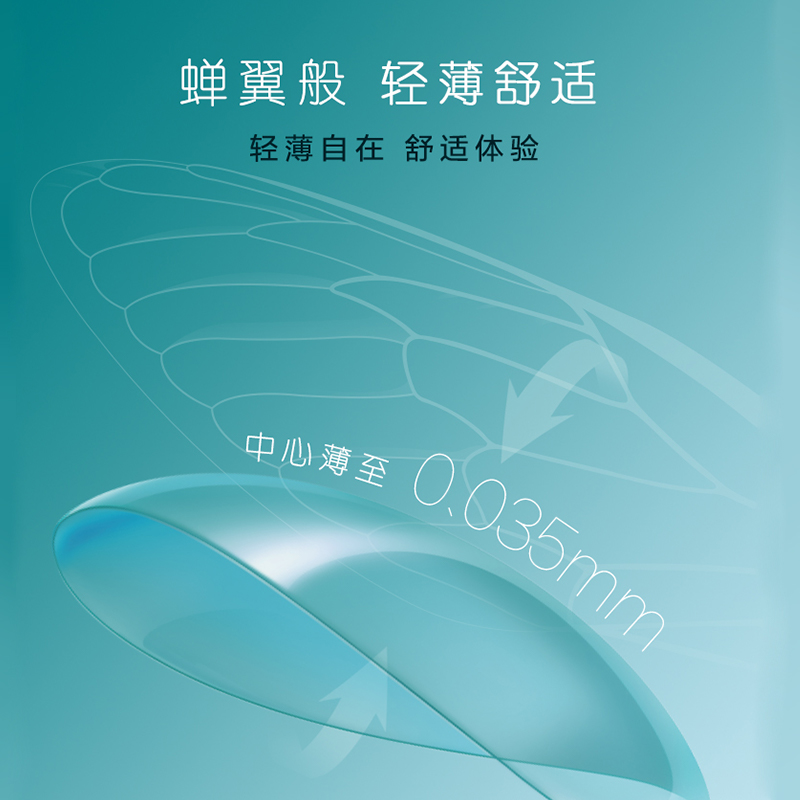 博士伦air薄透隐形眼镜半年抛2片透明近视眼镜6月抛官方官网正品 - 图1