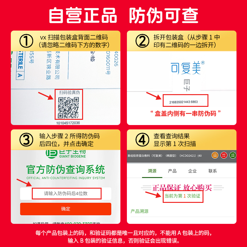 可复美重组胶原蛋白敷料1盒敏感肌肤医用美术后修复非面膜旗舰店-图0