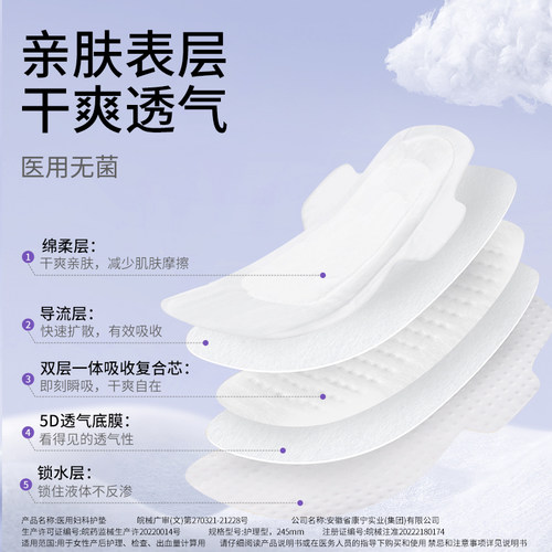医用卫生巾医用妇科护垫澜渟械字号无菌姨妈巾经期护理垫产妇术后 - 图0