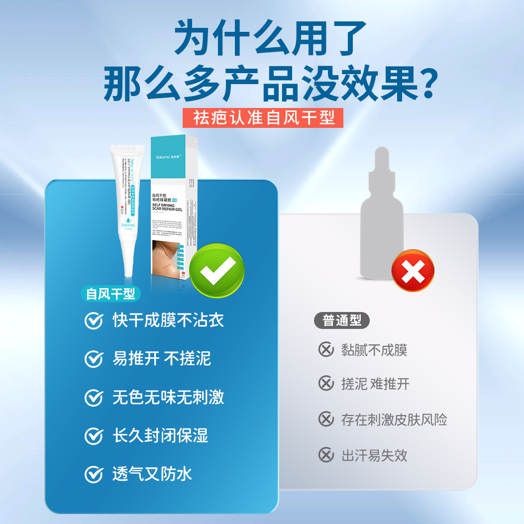 自风干型疤痕护理硅凝胶修复去除儿童烫伤剖腹产医专用祛疤膏速干-图1