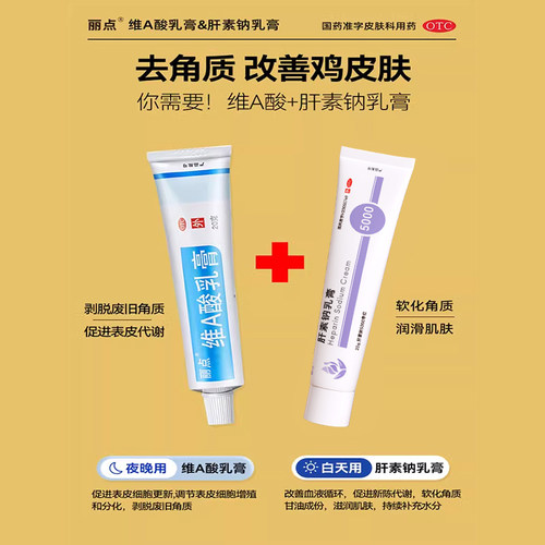 丽点维A酸乳膏医用官方旗舰店毛囊角化疙瘩祛痘药膏软膏鸡皮肤 - 图3