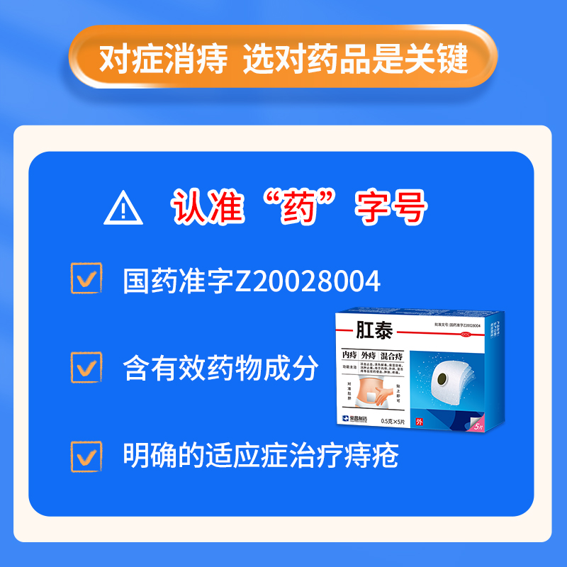 荣昌肛泰痔疮贴5片内痔外痔混合痔 便血肿胀消肉球止痛痔疮药太宁 - 图3