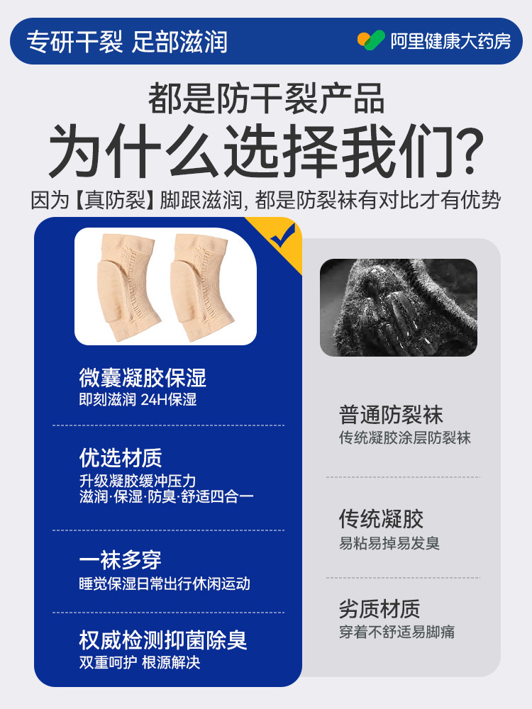 足跟防裂袜干裂保护套防裂护足袜子脚跟保湿硅胶护脚套四季通用专,淘宝优惠券,粉丝福利购,淘宝优惠卷