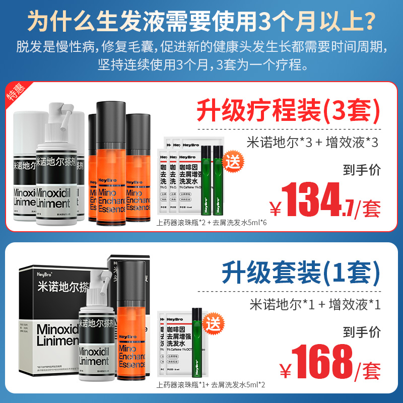阿里健康大药房男专用5%米诺地尔酊搽剂生发液治疗脱发严重斑秃喷雾剂1