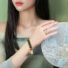 Shipulin natural clear water Hetian jade peace ring ring bracelet with certificate for girlfriend’s mother