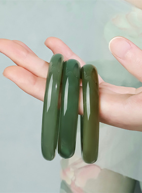 【新品】诗普琳 瑞玉系列 和田青玉平安镯 手镯手饰送妈妈送女友