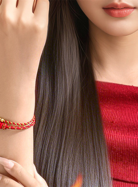 【新品】诗普琳 足金镶嵌红宝石钻石转运珠 DIY手饰手串送礼女