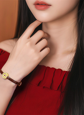 【时光印记】诗普琳 黄金足金红宝石钻石腕表转运珠吊坠项链女