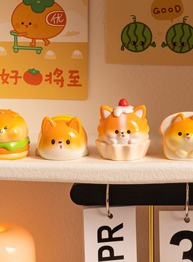 卡通萌宠面包小狗树脂小摆件创意公书房桌面装饰摆件迷你小礼品