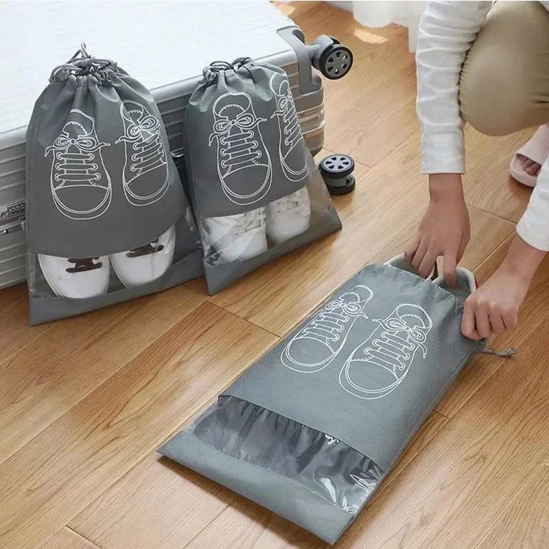 10/5pcs Shoes Storage Organizer Bags Non-woven Travel Portab - 图1