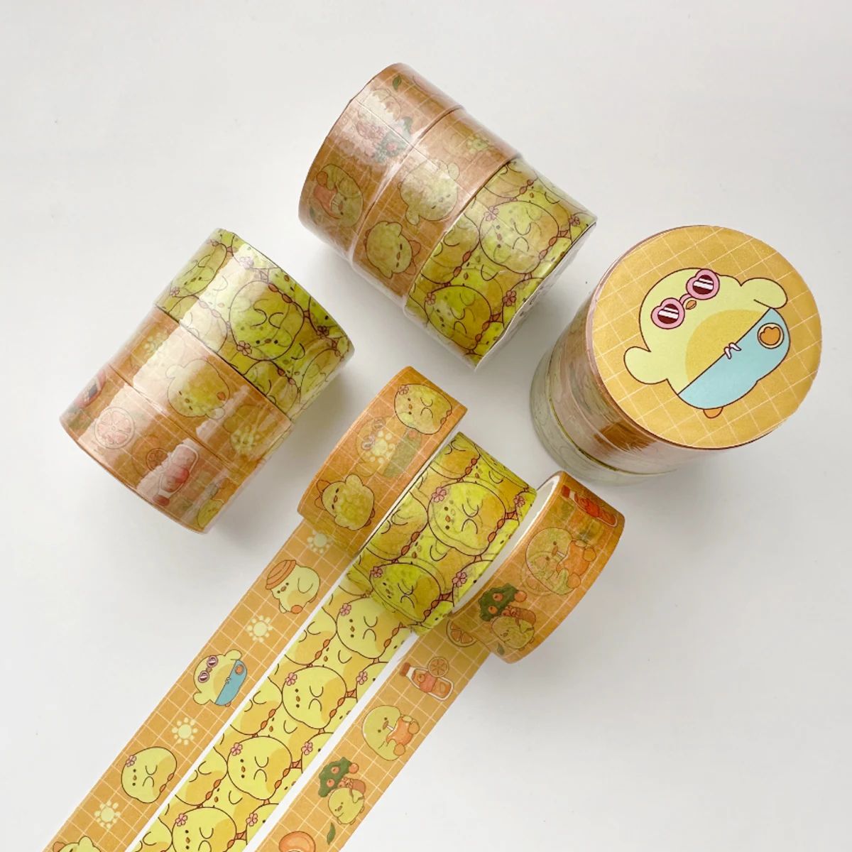 3 pcs/set Kawaii Animals Face Cartoon Washi Tape Set Masking - 图1