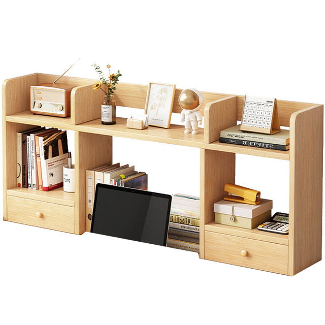 Multi-layer storage space-saving bookcase storage rack on the table