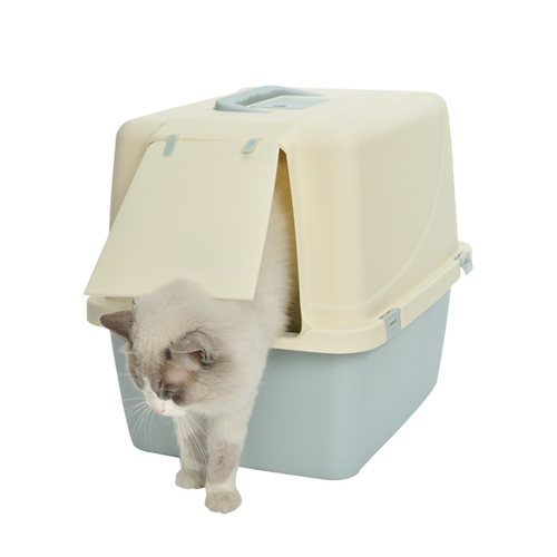 捣蛋鬼猫砂盆超大号全封闭放外溅沙盘猫咪屎盆宠物家用防臭猫厕所 - 图0