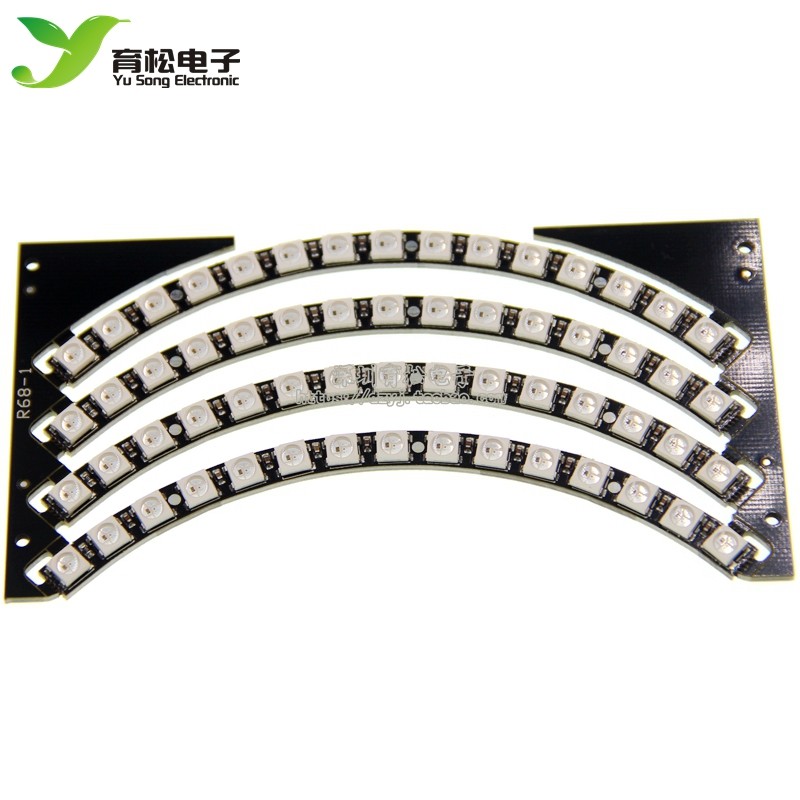 WS2812-60位全彩驱动LED彩灯 Ring Wall Clock环形灯1/4可级联_虎窝淘