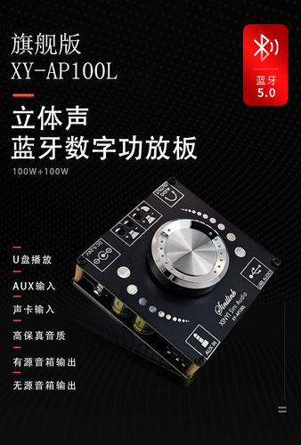 XINYI Sini Audio 100W立体声蓝牙数字功放板双声道360度无极调音 - 图0