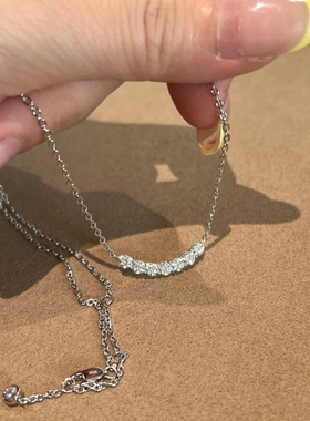 莫桑钻S925纯银微笑锁骨链女款