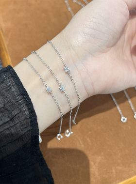 爆款单钻925纯银手链高级ins小众手饰爱心礼物生日礼物女友可调节