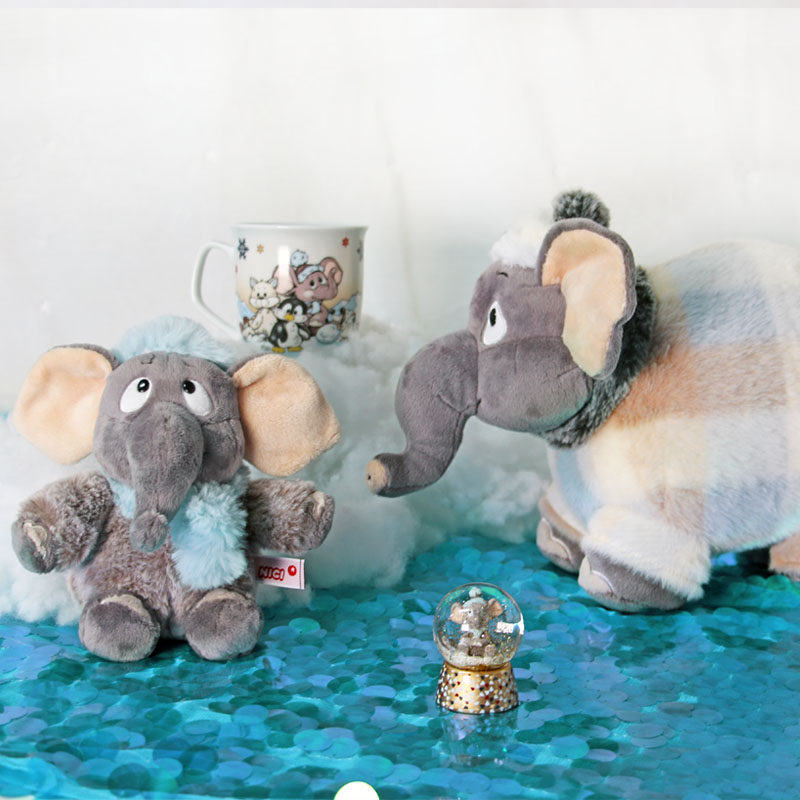 德国NICI冬季带帽小象公仔大象钥匙扣玩偶毛绒玩具礼物可爱呆萌,淘宝优惠券,粉丝福利购,淘宝优惠卷