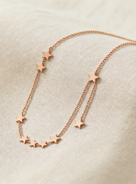 轻奢五角星项链女玫瑰金百搭锁骨链气质高级感颈链