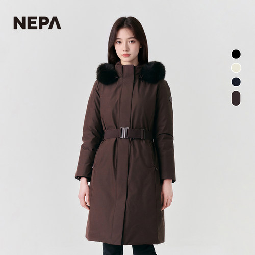 NEPA耐葩户外秋冬百搭户外女士长款GTX防风透湿连帽羽绒服CJ82075 - 图2