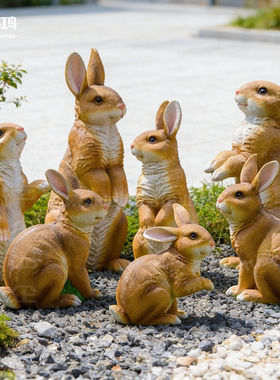 户外庭院仿真兔子玻璃钢雕塑