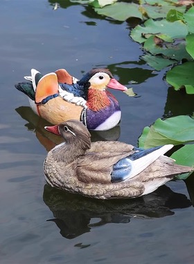 仿真鸳鸯创意摆件动物雕塑