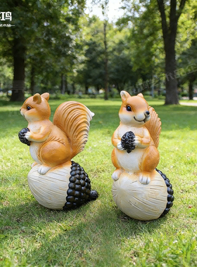 仿真松鼠树脂庭院花园雕塑摆件
