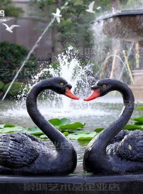 户外园林景观庭院别墅水池鱼池造景装饰仿真动物浮水天鹅雕塑摆件
