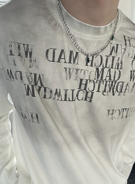 祖母绿锁骨链男潮流美式锆石项链男款高级小众设计嘻哈百搭女钛钢