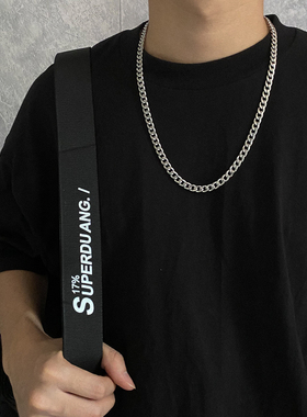 卡门 潮牌ins网红钛钢链子个性古巴链时尚百搭冷淡风男女项链饰品