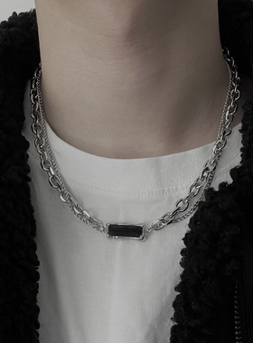 原创寂静系列项链男潮高级感冷淡风小众设计感钛钢痞帅嘻哈