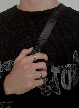 原创设计中国风长城戒指男女潮个性嘻哈钛钢食指复古小众设计