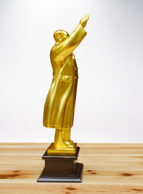 金色挥手伟人毛爷爷雕塑像摆件