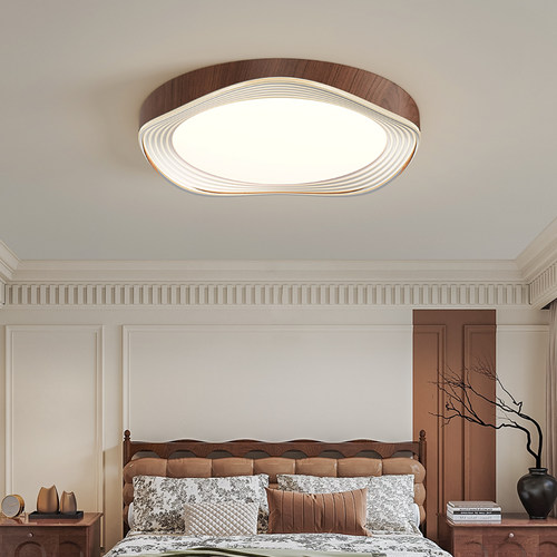 箭牌照明胡桃木色复古风卧室吸顶灯2025新款中古风护眼主卧房间灯 - 图3